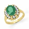 Image 1 : CERTIFIED 3.08ctw EMERALD & DIAMOND RING YELLOW GOLD