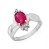 Image 1 : CERTIFIED 1.10ctw DIAMOND & RUBY LADIES RING WHITE GOLD