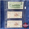 Image 2 : Canada Bills (3): 1973 $1 ; 1986 $2; 1986 $2 (See Pics for Signatures/Serial Numbers)