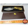 Image 1 : Decorative Knife with Display Box "Elephant" (Etched Blade / Carved Handle) (Box 1-1/2"H x 10-3/4"W 