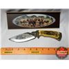 Image 2 : Decorative Knife with Display Box "Elephant" (Etched Blade / Carved Handle) (Box 1-1/2"H x 10-3/4"W 