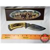 Image 3 : Decorative Knife with Display Box "Elephant" (Etched Blade / Carved Handle) (Box 1-1/2"H x 10-3/4"W 