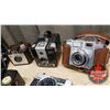 Image 2 : Vintage Cameras :  Brownie Kodak; Brownie Hawkeye; Baby Brownie; Konica C35 Camera; Zeiss 1K5NF Came