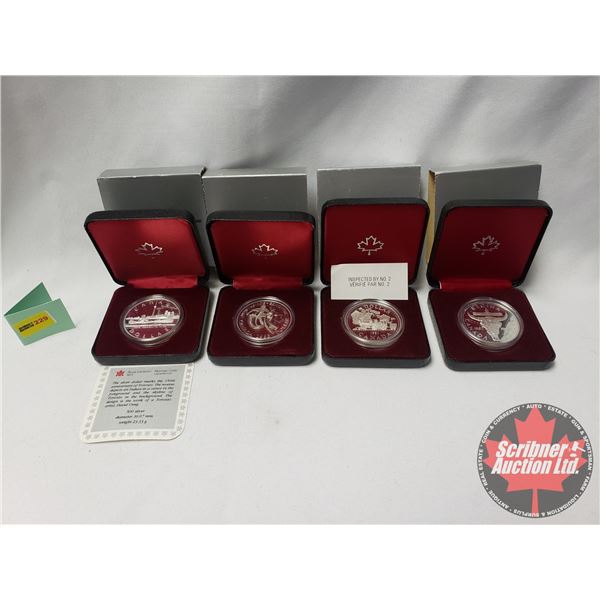 RCM Proof Dollars in Case ~ Collector Combo 4 Pack: 1981 Canada; 1882-1982 Regina; 1983 Edmonton; 18