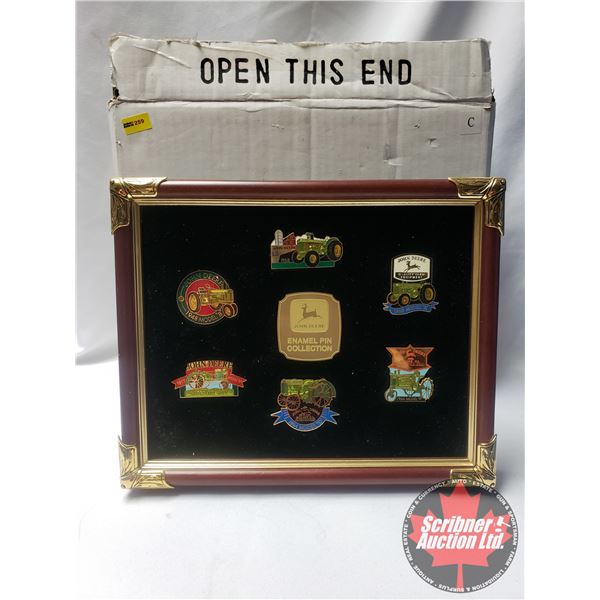 John Deere Enamel Pin Collection - Mounted & Framed! (SEE PICS!)