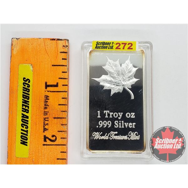 1 Troy oz .999 Silver "World Treasures Mint"