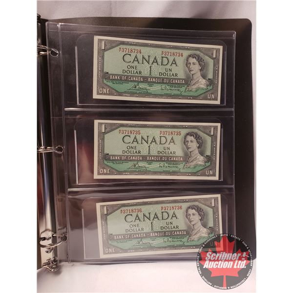 Canada $1 Bills 1954 CONSECUTIVE (3) : Bouey/Rasminsky MF3718734-35-36