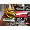 Image 2 : Tool Box Lots:  (w/Wrenches, C-Clamps, Sockets, Ratchet Straps, etc)