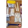 Image 3 : Tray Lot: Paint Brush Cleaners, Paint Brushes, Scraper, Stir Sticks