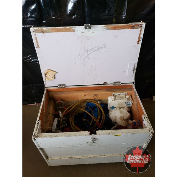 Emergency Vehicle Box: Booster Cables, First Aid Kit, Fire Extinguisher, Bungie Cords, Straps, Tow R