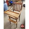 Image 1 : Oak Antique High Chair (39-1/2"H)