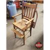 Image 2 : Oak Antique High Chair (39-1/2"H)
