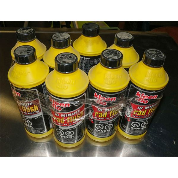 8 BOTTLES OF KLEEN FLO 10 MIN RAD FLUSH 450ML