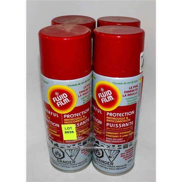 4 CANS OF FLUID FILM RUST PROTECTION