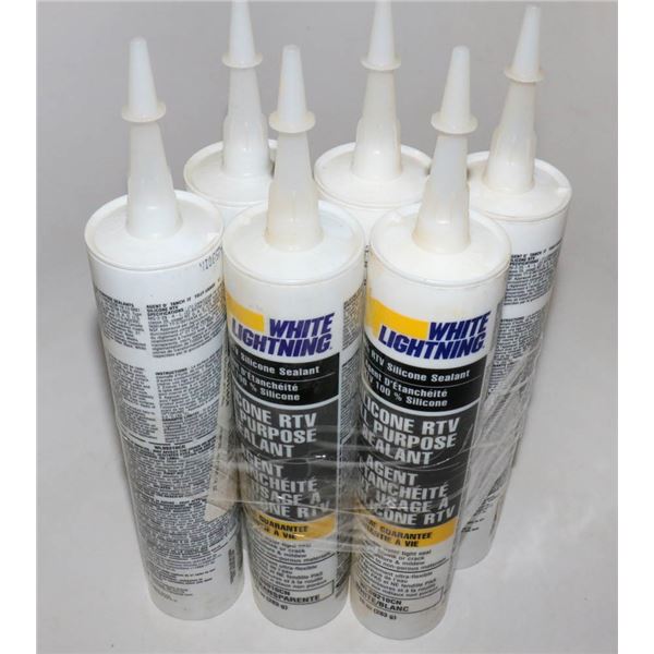 6 TUBES OF WHITE LIGHTING SILICONE RTV ALL