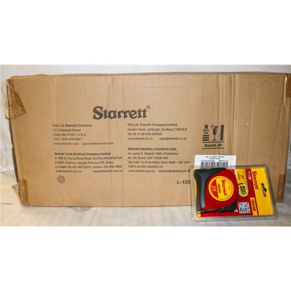 CASE OF 36 STARRETT 25' TAPE MEASURES