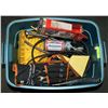 Image 1 : TOTE OF ASSORTED TOOLS, HARDWARES & MORE