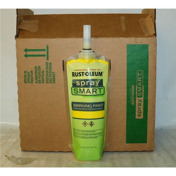 CASE OF 12 RUST-OLEUM SPRAY SMART MARKING PAINT