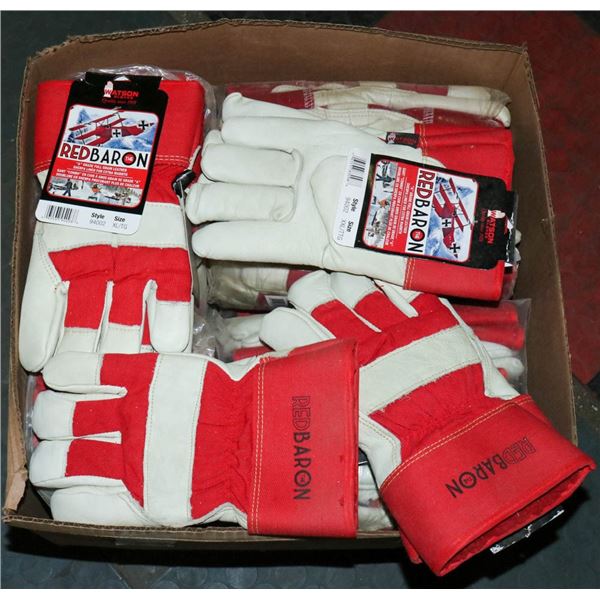 BOX LOT OF INSULATED RED BARON WORK GLOVES