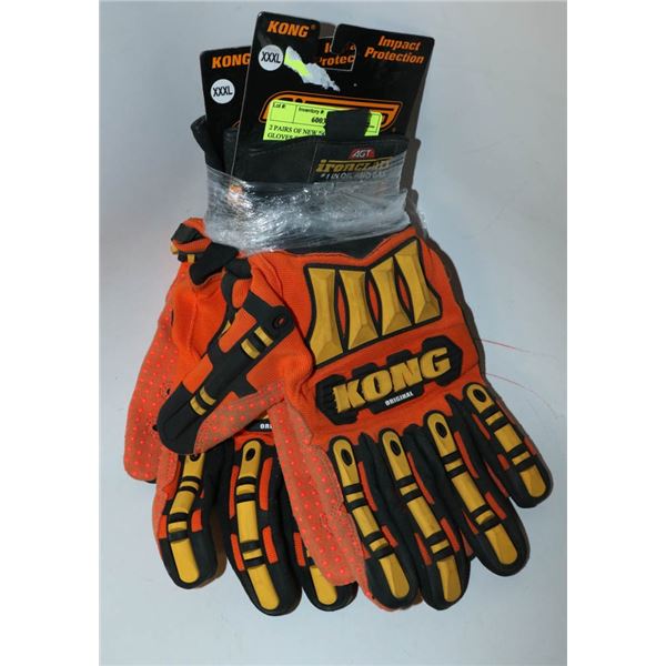 2 PAIRS OF NEW KONG OIRONCLAD GLOVES SZ XXXL