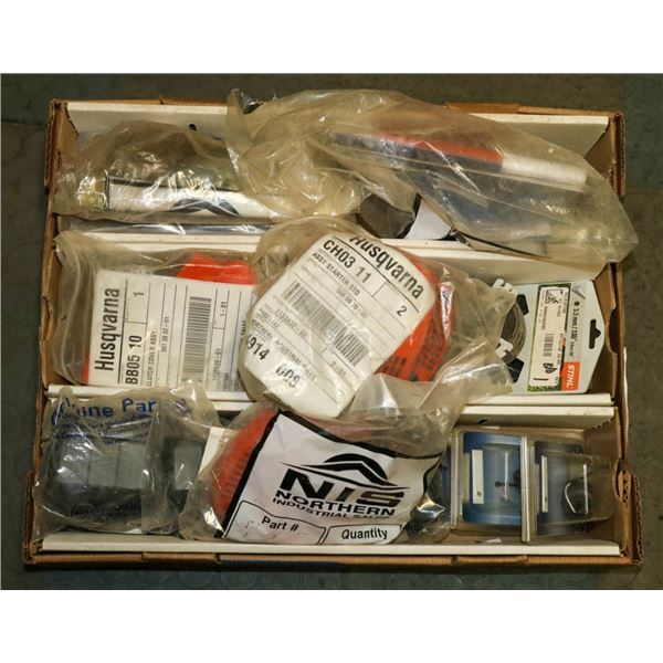 FLAT OF ASSORTED HUSQVARNA PARTS