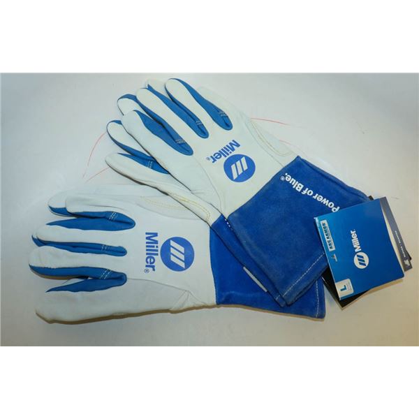 2 PAIRS OF MILLER ARC ARMOR WELDING GLOVES LARGE
