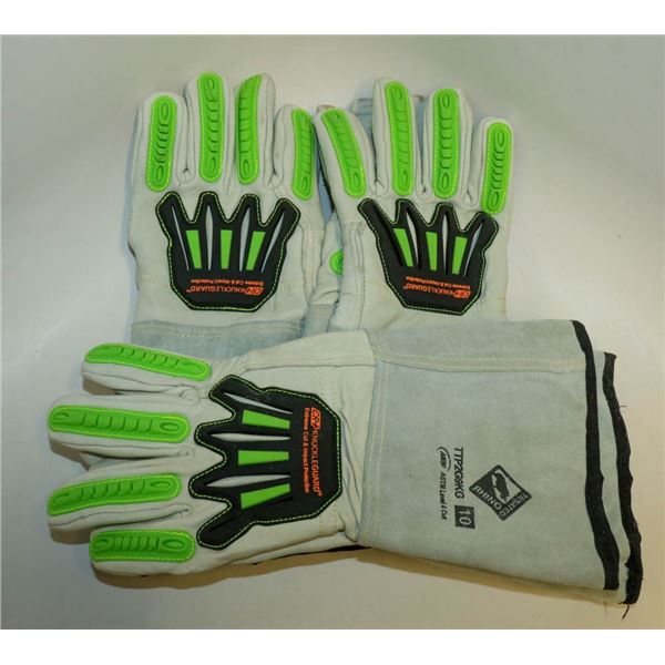 THREE PAIRS OF TILSATEC RHINO 10 LEATHER WELDING