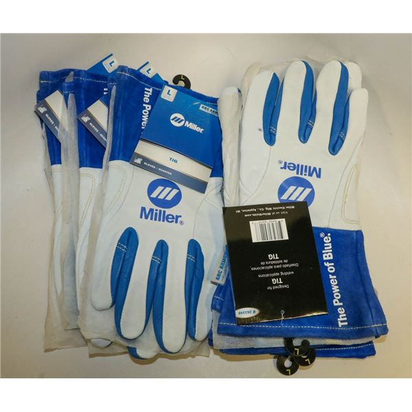 6 PAIRS OF MILLER WELDING GLOVES TIG BLUE/WHITE