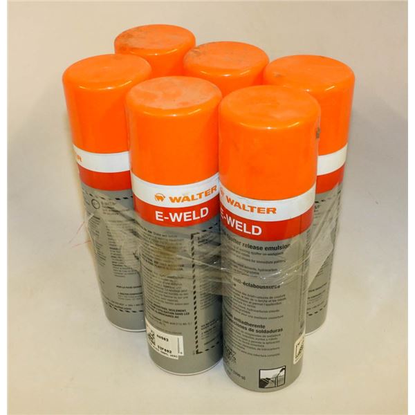 6 CANS OF WALTER E-WELD SPATTER BLOCK