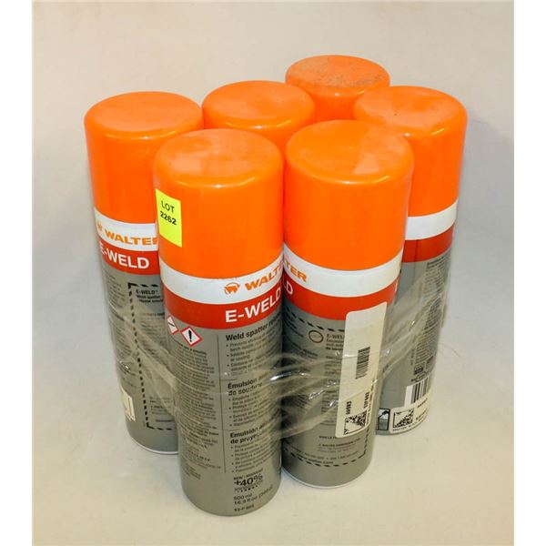 6 CANS OF WALTER E-WELD SPATTER BLOCK