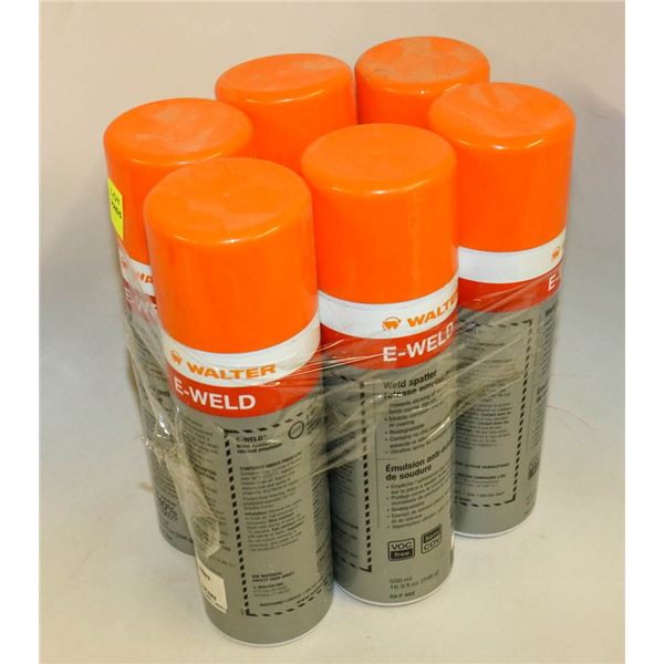 6 CANS OF WALTER E-WELD SPATTER BLOCK