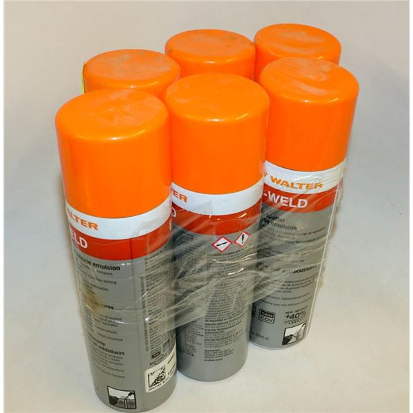 6 CANS OF WALTER E-WELD SPATTER BLOCK