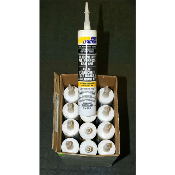 CASE OF 12 TUBES WHITE LIGHTNING SILICONE RTV