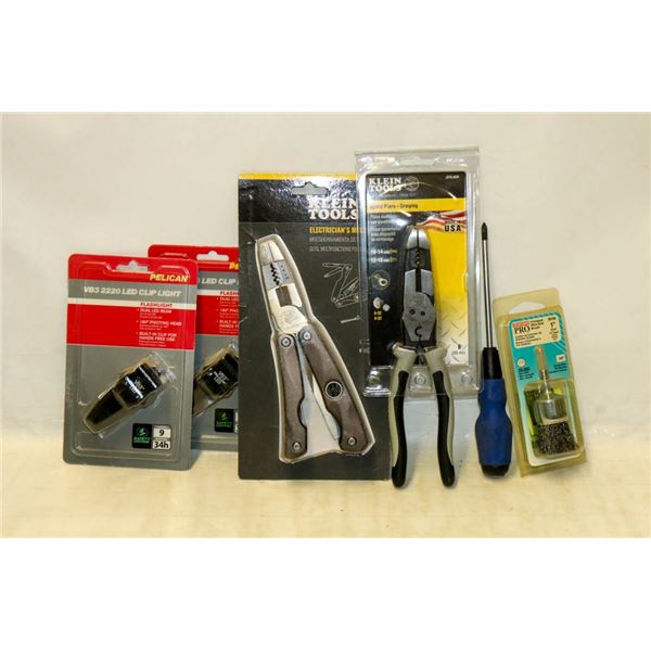 KLEIN TOOLS FLAT LOT PLUS OTHER ITEMS