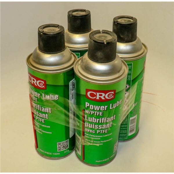 4 CANS OF CRC POWER LUBE W/ PTFE 311G PER CAN