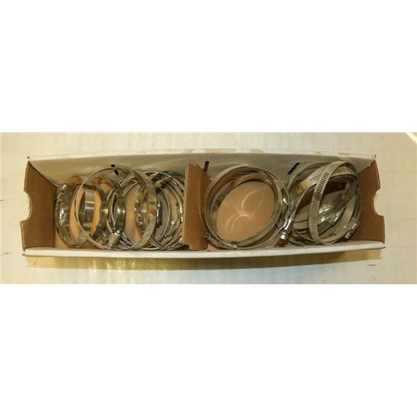 FLAT OF ASSORTED HOSE GEAR CLAMPS