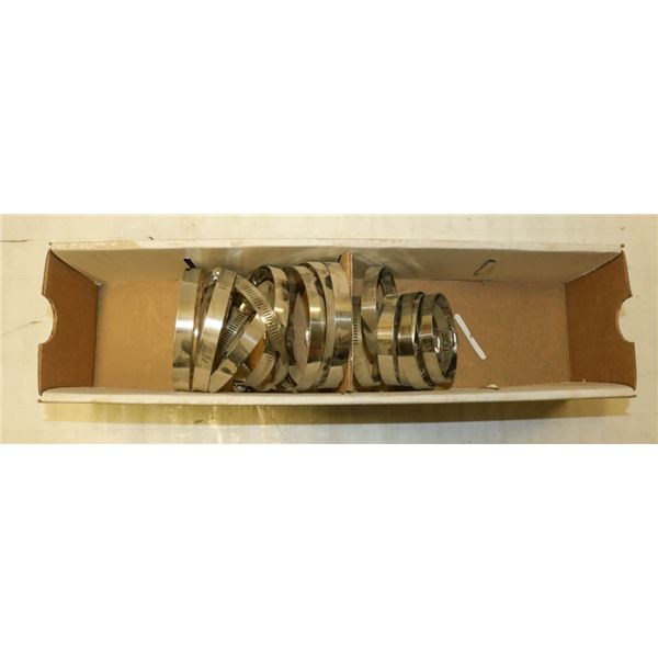 FLAT OF ASSORTED HOSE GEAR CLAMPS