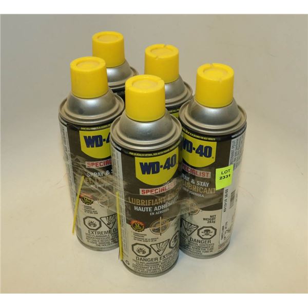 5 CANS OF WD-40 SPECIALIST 283G PER CAN