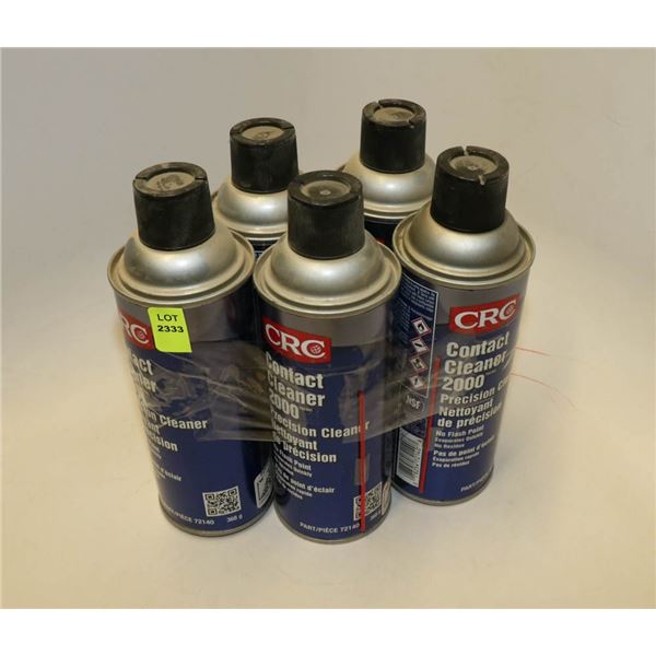 5 CANS OF CRC CONTACT CLEANER 2000 368G PER CAN