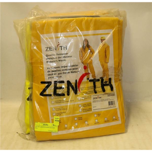 LOT OF 5 ZENITH RAINSUITS SIZE 3X-L