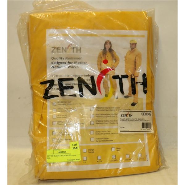 LOT OF 2 ZENITH RAINSUITS SIZE 2XL