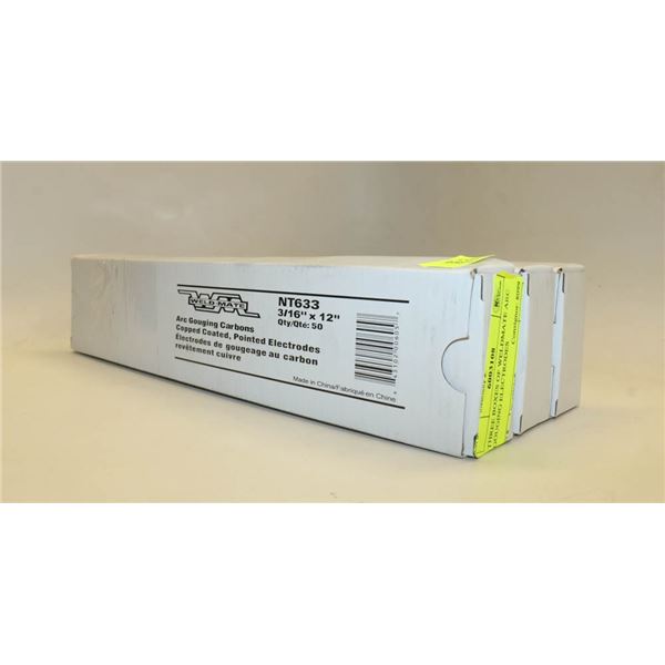 THREE BOXES OF WELDMATE ARC GOUGING ELECTRODES