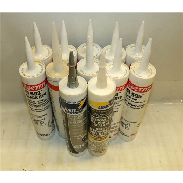 CASE OF 12 ASSORTED LOCTITE & WHITE LIGHTNING