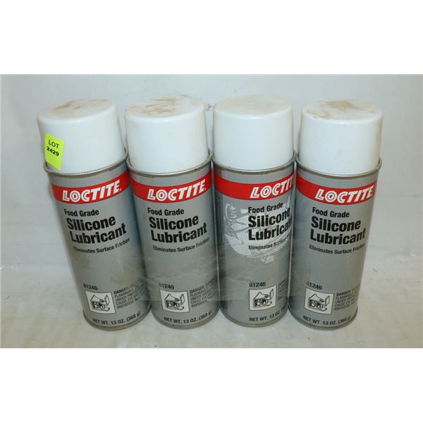 4 CANS OF LOCTITE FOOD GRADE SILICONE LUBRICANT