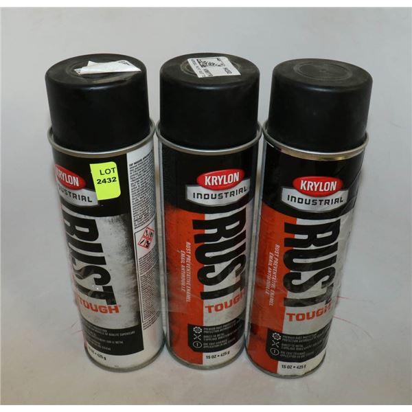 3 CANS KRYLON RUST PREVENTATIVE ENAMEL