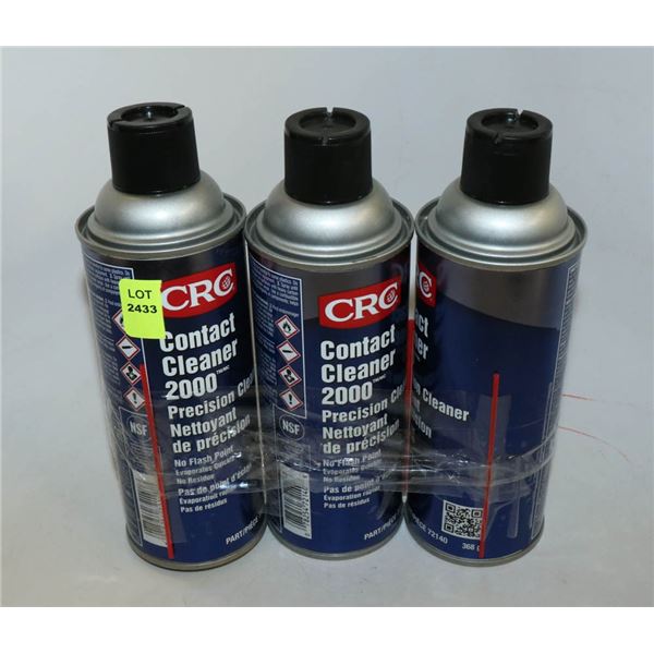 3 CANS OF CRC CONTACT CLEANR 2000 368ML