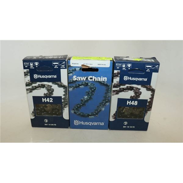 LOT OF 3 NEW HUSQVARNA CHAIN LOOPS & SAW CHAINS