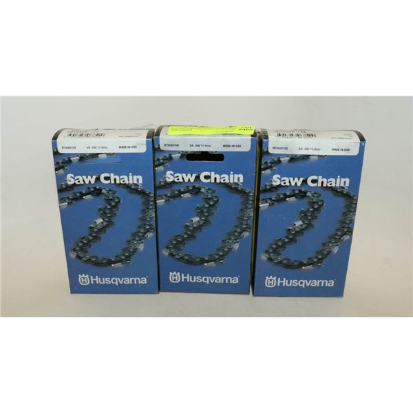 LOT OF 3 HUSQVARNA SAW CHAINS H48 CHISEL