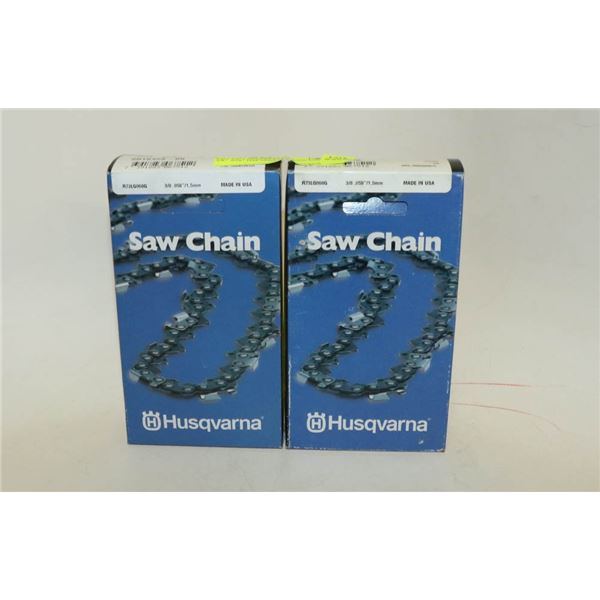 LOT OF 2 HUSQVARNA SAW CHAINS 3/8" .058" H48 068G