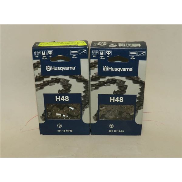LOT OF 2 NEW HUSQVARNA 28" CHAINSAW CHAIN LOOP